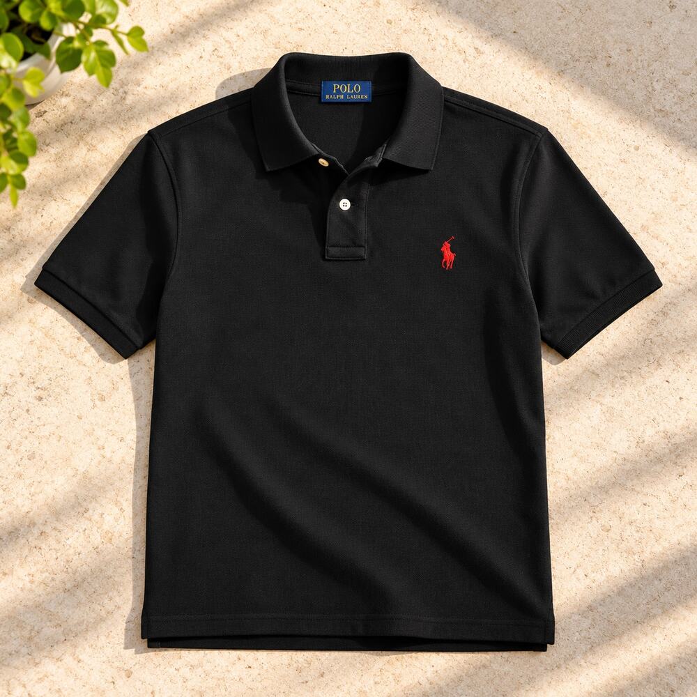 USED  Ralph by Ralph Lauren Men's Classic Fit Iconic Mesh Polo, Black, XL